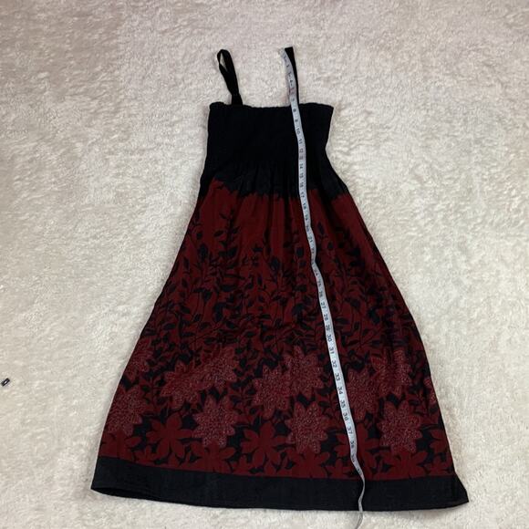 Unbranded velvet strap shirred or smocked bodice midi dress, small to med - Picture 3 of 5